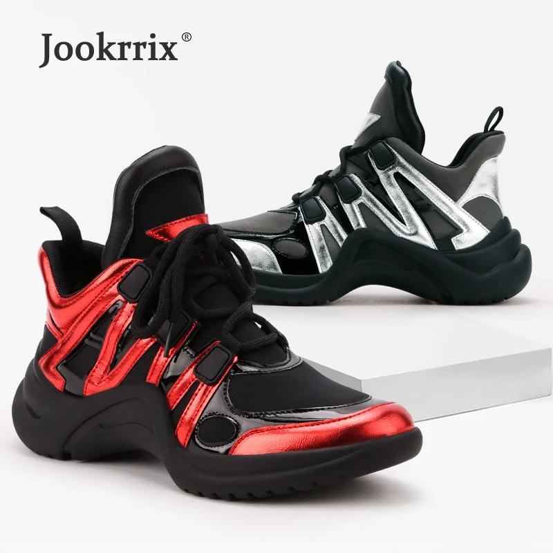 Кроссовки Jookrrix женские модная брендовая обувь черные на осень серебристая с