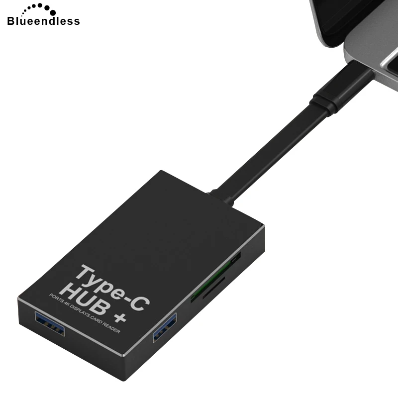 USB type-c конвертер кабель сплиттер SD TF card data Reader Настольный концентратор с 3 0 4