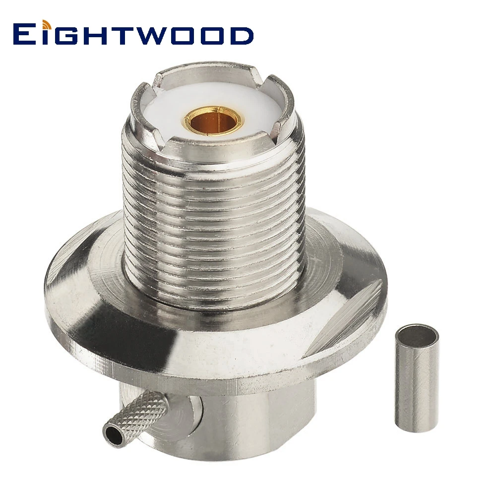

Eightwood 5PCS UHF/SO239 Jack Female Solder RF Coaxial Connector Adapter SO239 Right Angle for RG316, RG174,LMR100 Coaxial Cable