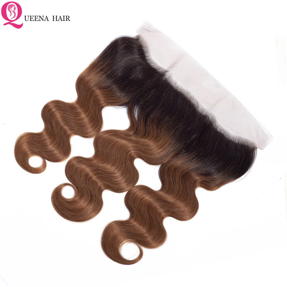 Цветной пучки человеческих волос Ombre с закрытием бразильские тела WaveHair плетение