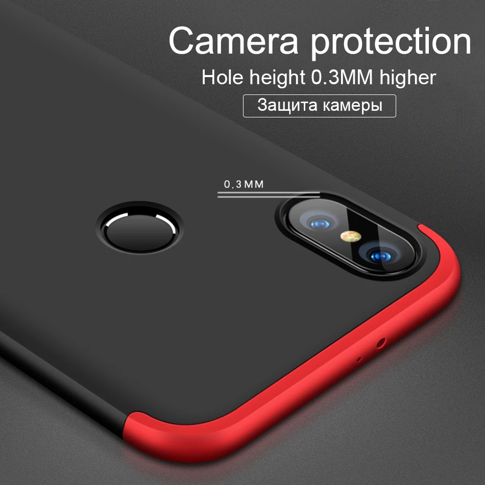 Ударопрочный тонкий жесткий чехол для Redmi Note 5 6 Pro Plus 360 с полной защитой Xiaomi Mi A1 A2 MIX