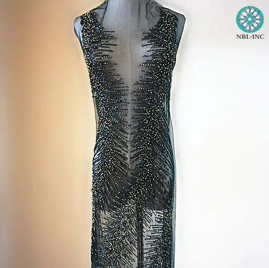 (1 комплект) ручная бисерная Свадебная Сексуальная аппликация лифа со стразами