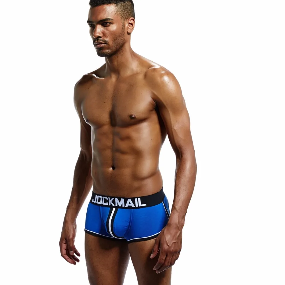 Бренд JOCKMAIL, мужское нижнее белье, боксеры, шорты, открытая спина, ягодицы, хлопок, сексуальное, открытая спина, гей, мужское нижнее белье, JockStrap cuecas, Гей Трусы