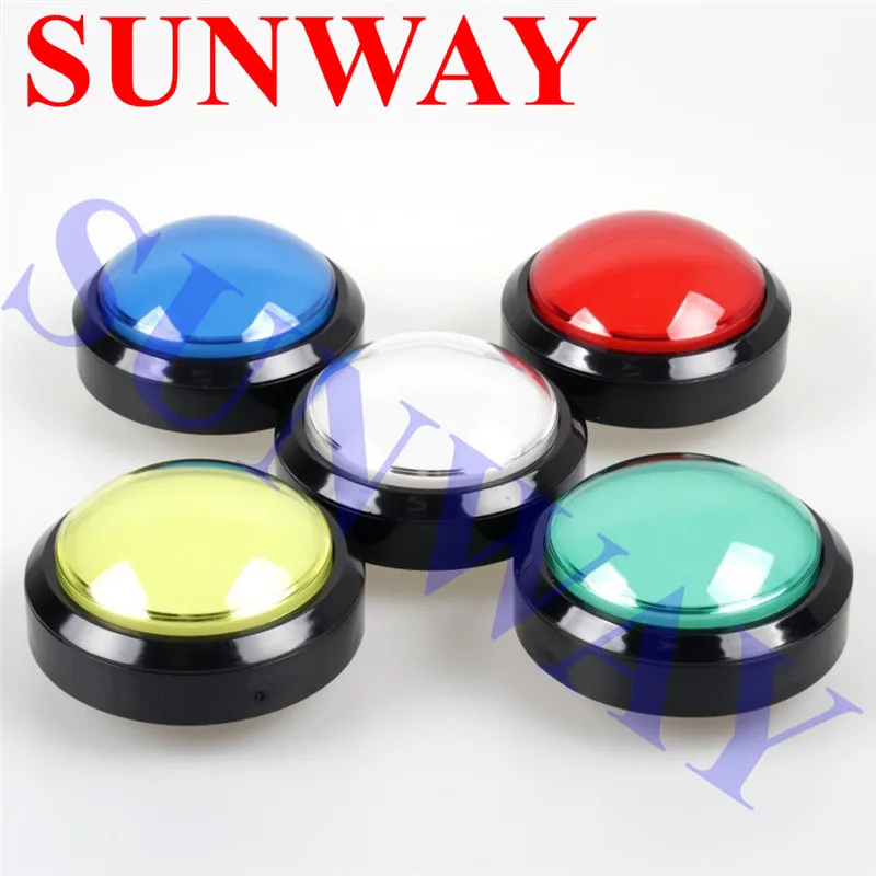 

Big Dome Pushbutton 100mm Illuminated Arcade Push Buttons Led 12v Power Button Switch Push Button with Microswitch