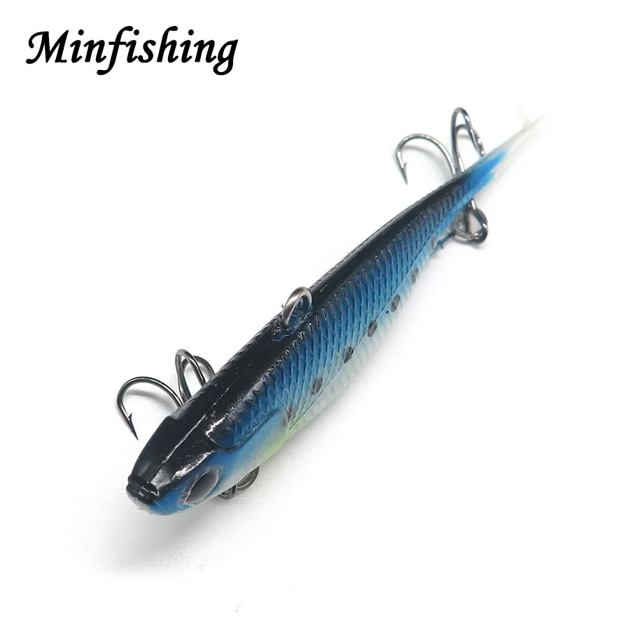 Minfishing 1 Piece Soft Fishing Lures Jig Head Artificial Bait VIB Wobbler 20g with 2 Sharp Hooks | Спорт и развлечения
