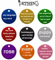 2pcslot personalized engraving pet id tags dog cat round tags aluminum dog tags identification customized name address phone