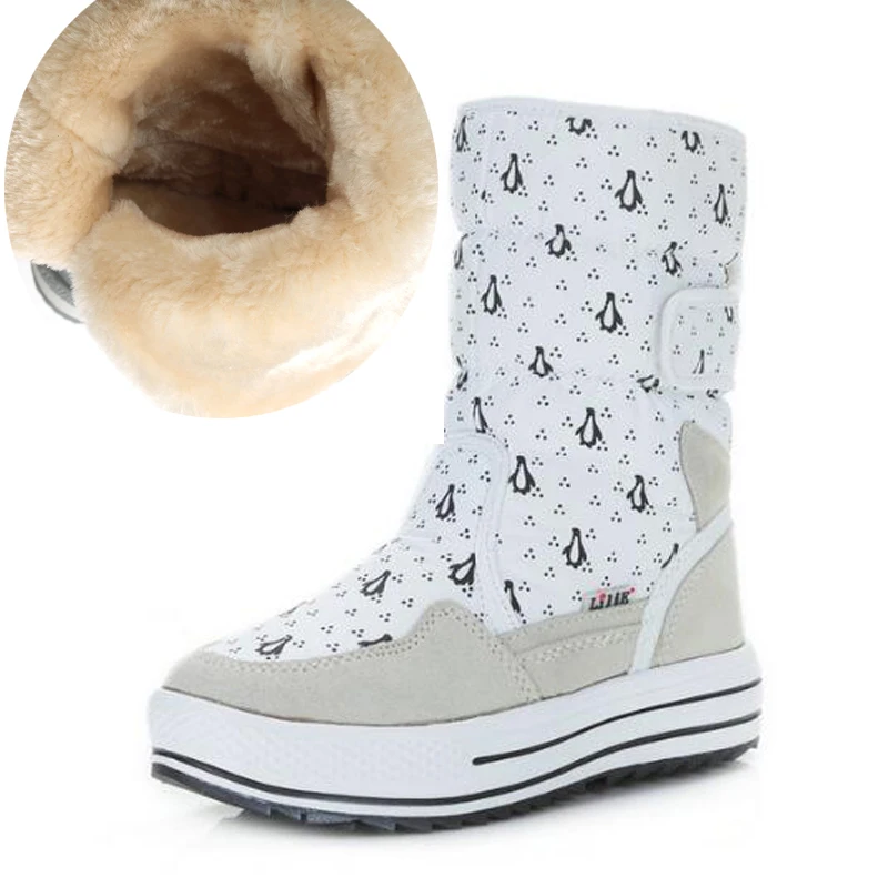 

Women snow boots 2021 women winter shoes non-slip waterproof thick fur warm platform women boots big size 34 - 41