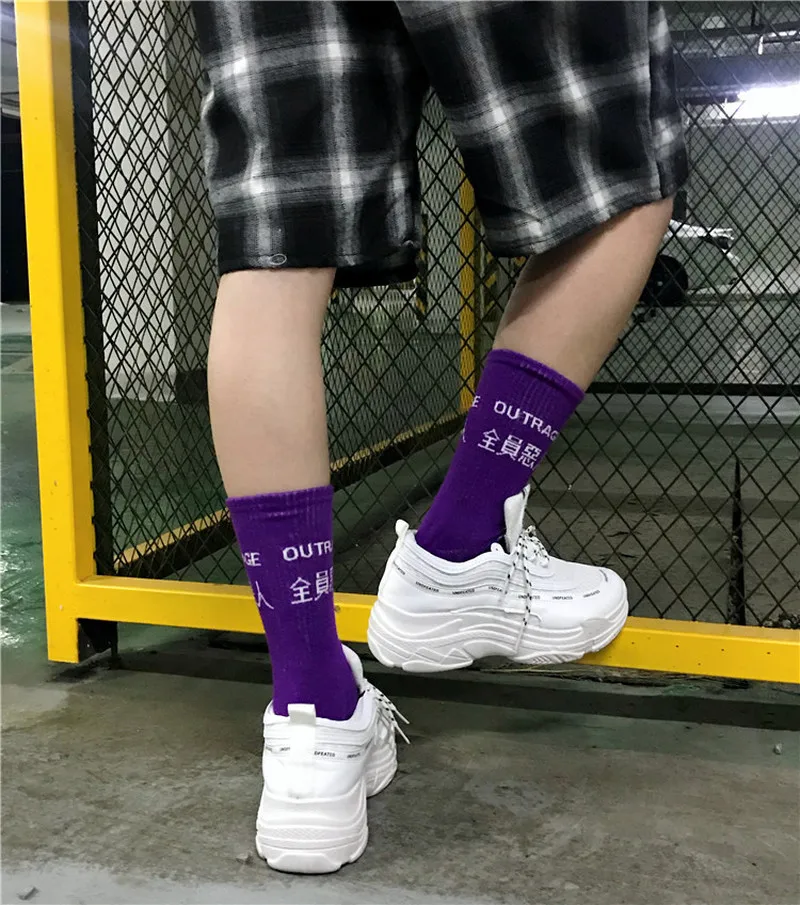 Hip hop socks girls boys street style unique language cotton | Мужская одежда