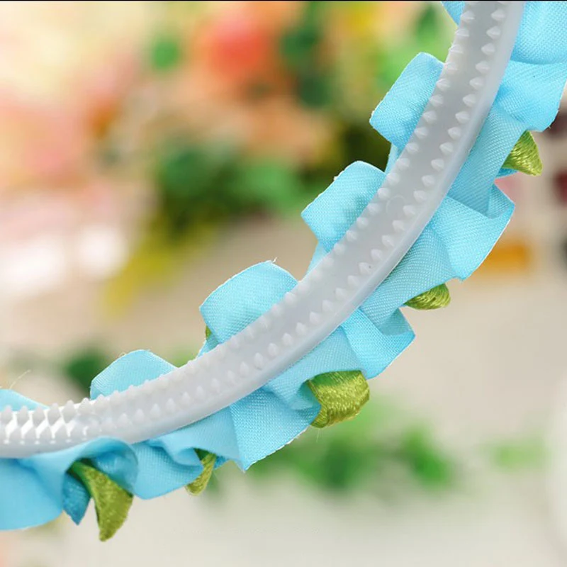 

LNRRABC 2020 New Flower Handmade Headbands Polyester Floral Hair Hoop Bohemian Green Red Pink Party Vacation Girls Headband Gift