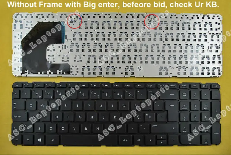 Новая португальская Клавиатура Teclado PO для ноутбука HP 15-b123nr 15-b140us 15-b142dx 15-b143cl 15-b001se, черная, без рамки, WIN8