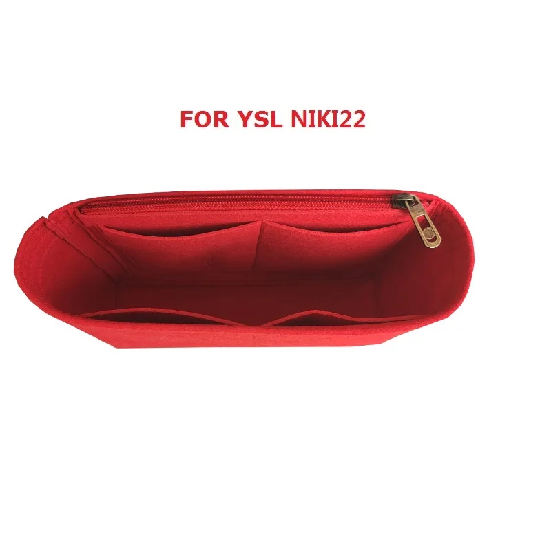 SIDE ZIPPER RED 22 Для Y SL NIKI22 28 32 войлочная тканевая сумка-Органайзер для макияжа сумочка-органайзер для путешествий Внутренний кошелек портативные косметички - Цвет: SIDE ZIPPER RED 22