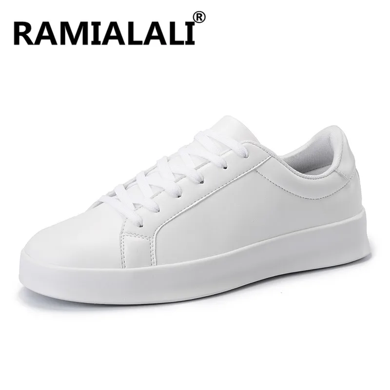 Ramialali/мужская кожаная обувь; Роскошные Брендовые мужские туфли на плоской подошве; модная повседневная мужская обувь; цвет черный, белый; мужские лоферы