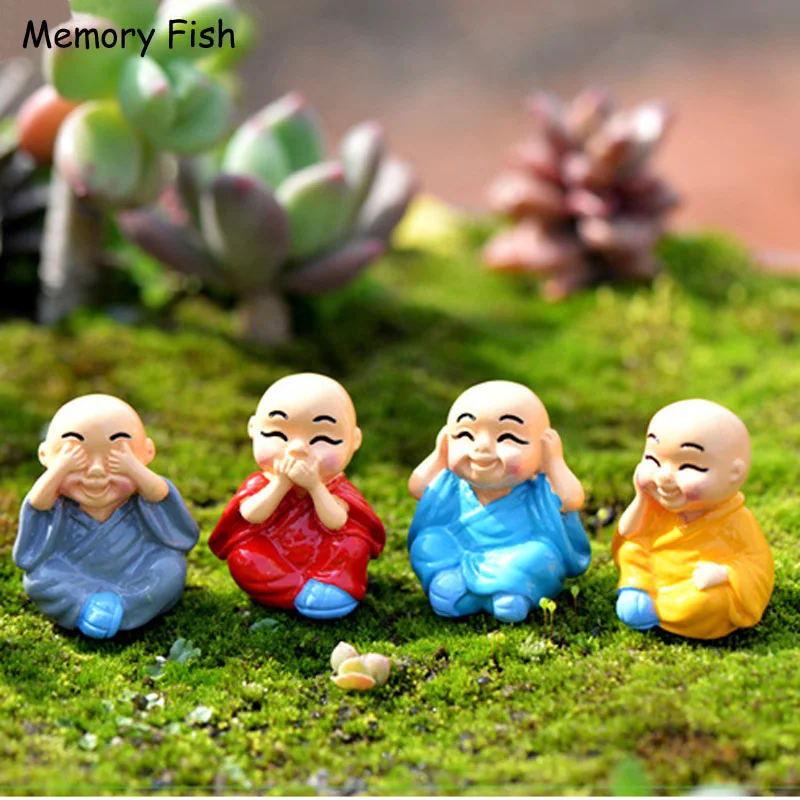 Китайский Гонг Фу мультфильм милый монах фигурки модель куклы микро сад