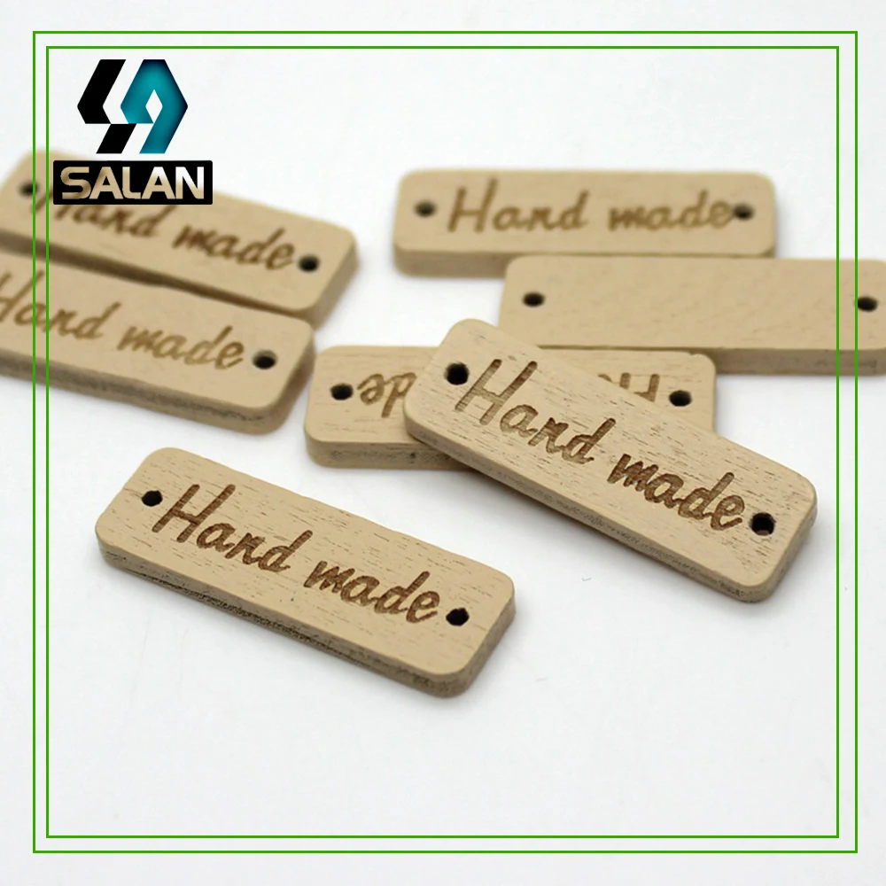 Лазерная деревянная этикетка ручной работы для ручного изготовления пуговиц