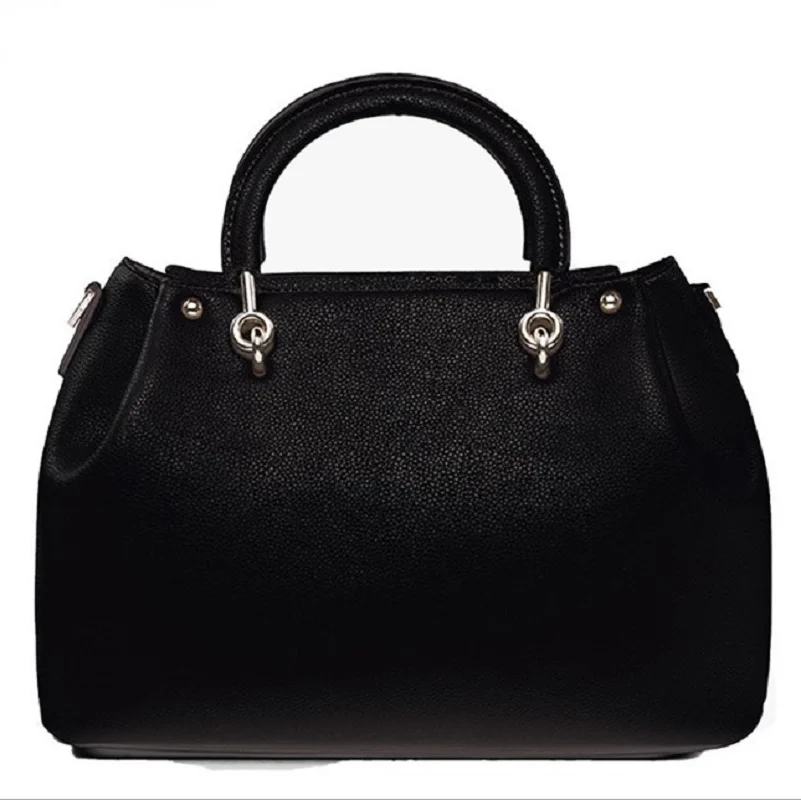 Офисные дамские сумочки из натуральной кожи черные 2019 женские дорожные