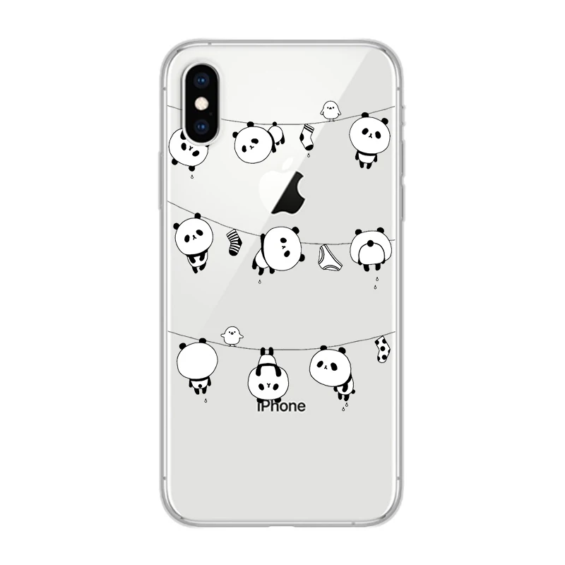 ciciber Phone Cases for iPhone 11 Pro Max 8 7 6 6s Plus SE 5s Soft TPU Cover X Xs XR XS Case Panda Coque Fundas |