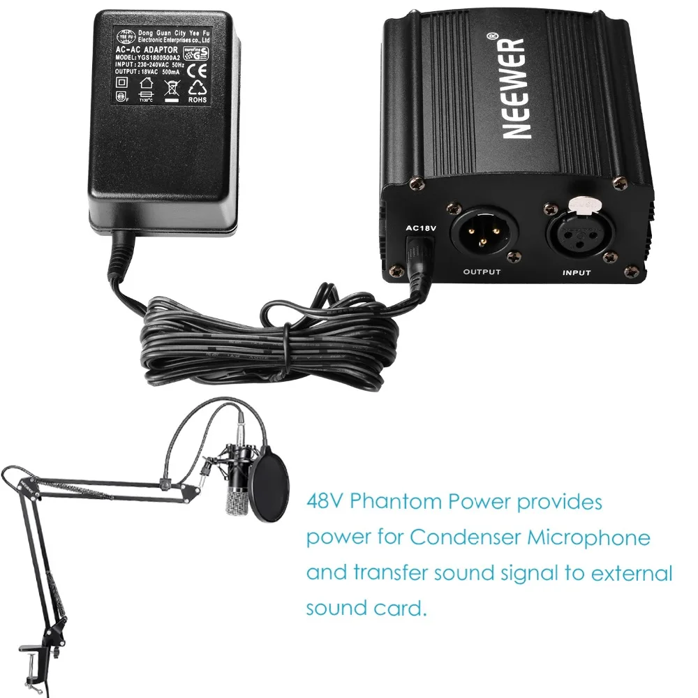Neewer NW 700 Pro конденсаторный микрофон (черный/серебристый) и монитор наушники