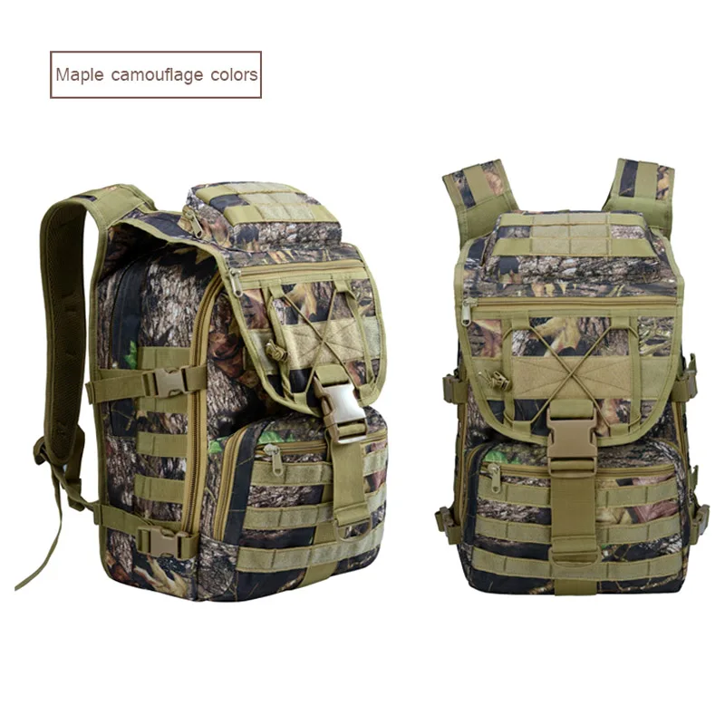 Maple camouflage Открытый наплечный военный рюкзак для кемпинга, Путешествий, Походов, походов, солдат, сумки большой емкости, сумка для подъема, армейский пакет для игры в поле боя - Цвет: Maple camouflage