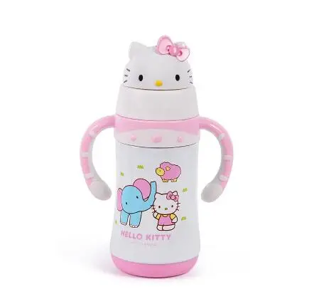 Kitty вакуум KT Дети 304 нержавеющая сталь бутылки для воды в соломе высокое герметичное качество вес 289 г - Цвет: Белый