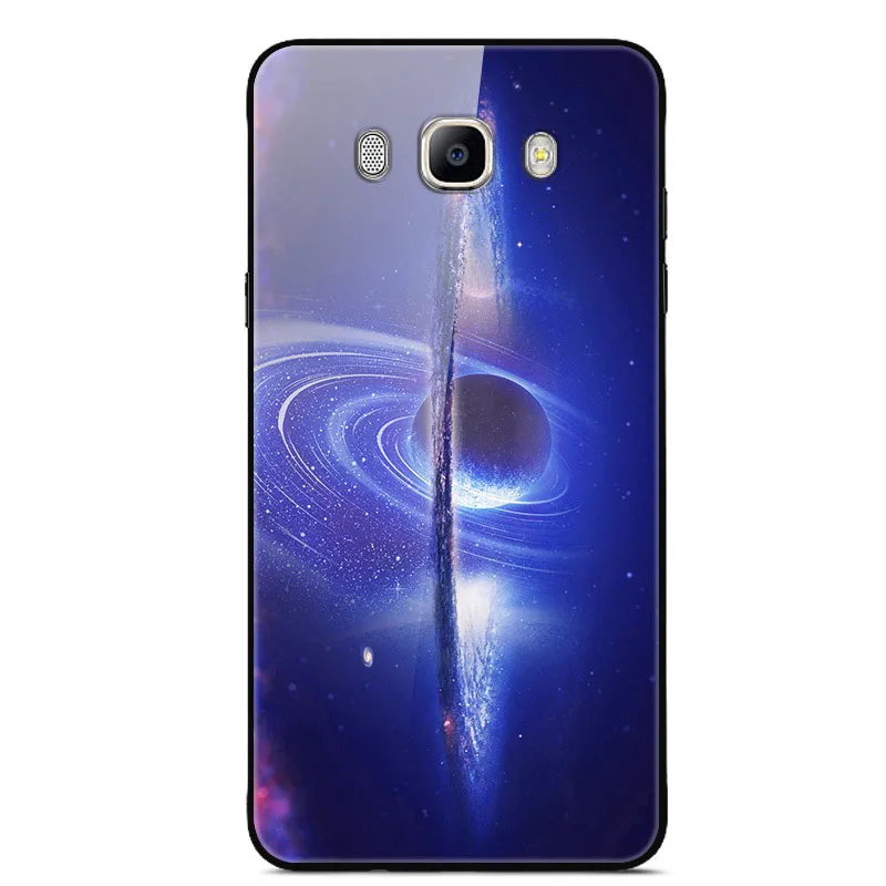 Для samsung Galaxy J7 J710 чехол из закаленного стекла с изображением планеты и космоса, стеклянный чехол для задней панели, чехол для samsung J7, J710 Capa