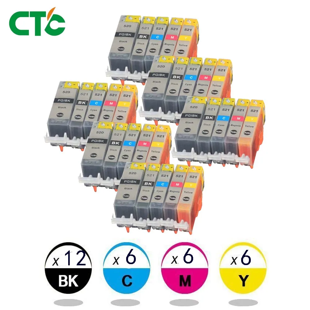 30x чернильные картриджи PGI 520 CLI 521 для Canon PIXMA iP3600 4600 4700 MP 540 550 560 620 630 640 MX860 принтер с