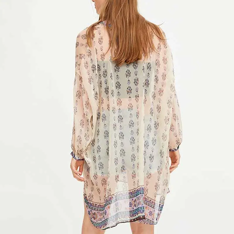 

Klacwaya Long Loose Blouses Stand Collar Pleated Floral Print Women Tops Long Sleeve Shirt Casual Tops Blouse Plus Size Blusas