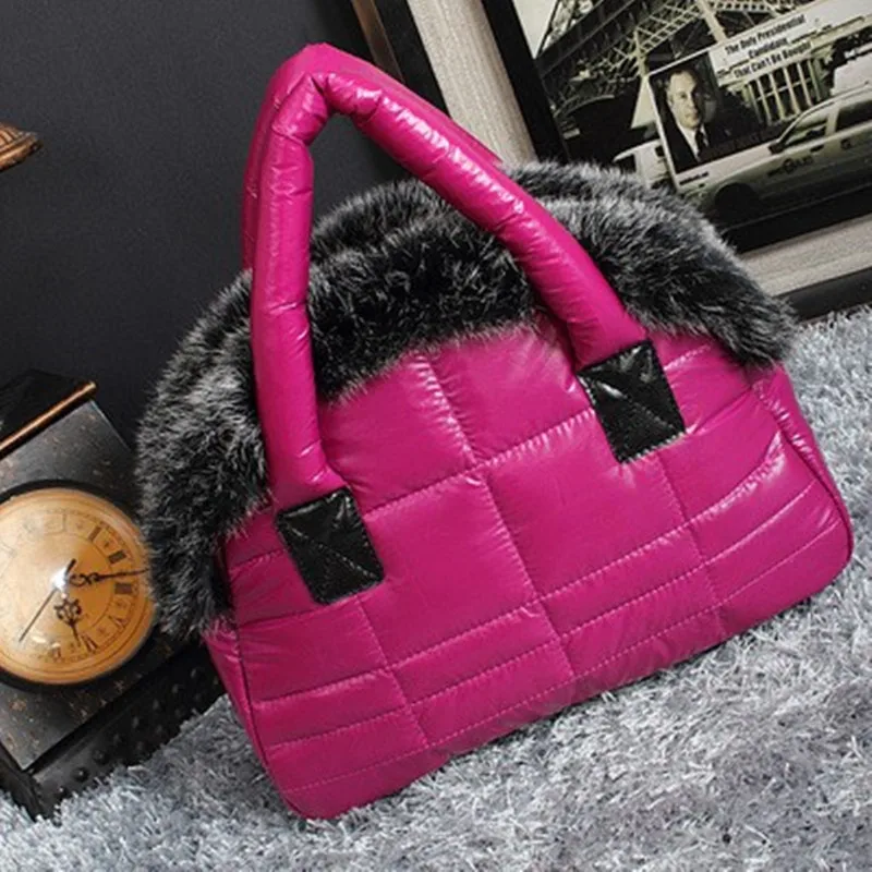 Новинка 2019 зимняя теплая женская сумка тоут из кроличьего меха через плечо с