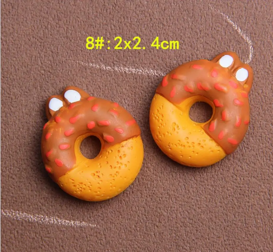Каваи смешанные продукты DIY Flatback смолы кабошоны мышь еда торты пончики печенье Миниатюрные украшения кухни - Цвет: Светло-желтый