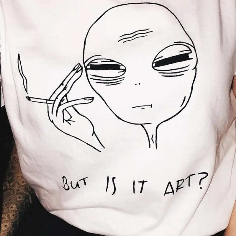 Женская футболка с графическим принтом But Is It Art обрезанный tumblr эстетичная