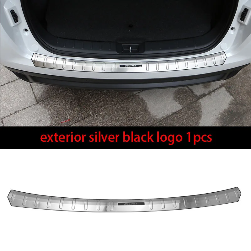 exterior silver 1pcs Порог, новинка, педаль, задняя защита багажника, яркая полоска, автомобильный Стайлинг, полоска для Mitsubishi ECLIPSE CROSS - Цвет: exterior silver 1pcs