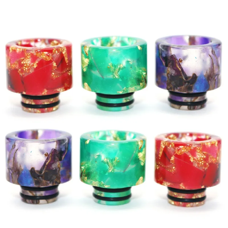 

New arrived unique design epoxy resin drip tip for 510 rda rta atomizer with double o ring mouthpiece beautiful color 10pcs