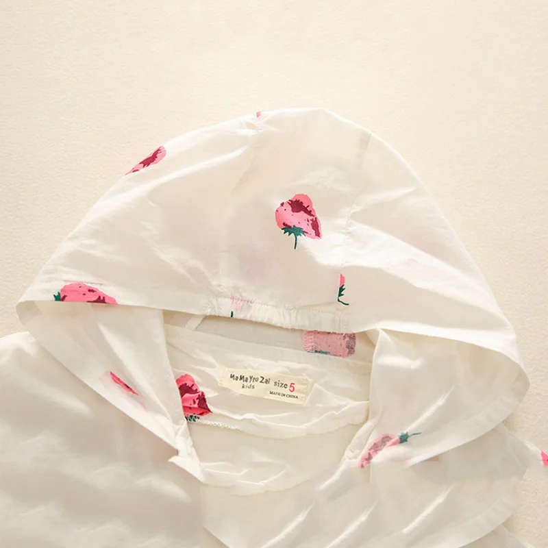 

Summer Sun Protection Clothing 2021 Newest Children's Clothes Girl Clothes Cartoon Printing Hoodie Vest Costume Jacket for Girl