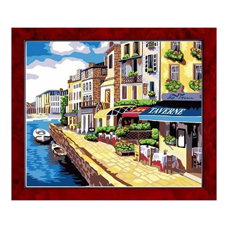 

DIY embroidery, DMC14CT printing cross-stitch, counted cross stitch kits embroidery pattern urban landscape mural unfinished
