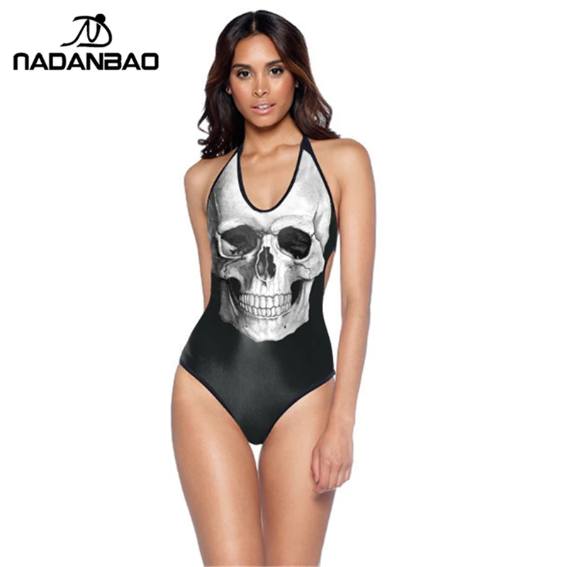 Цельный купальный костюм одежда для плавания в стиле рок ролл Женский Монокини с