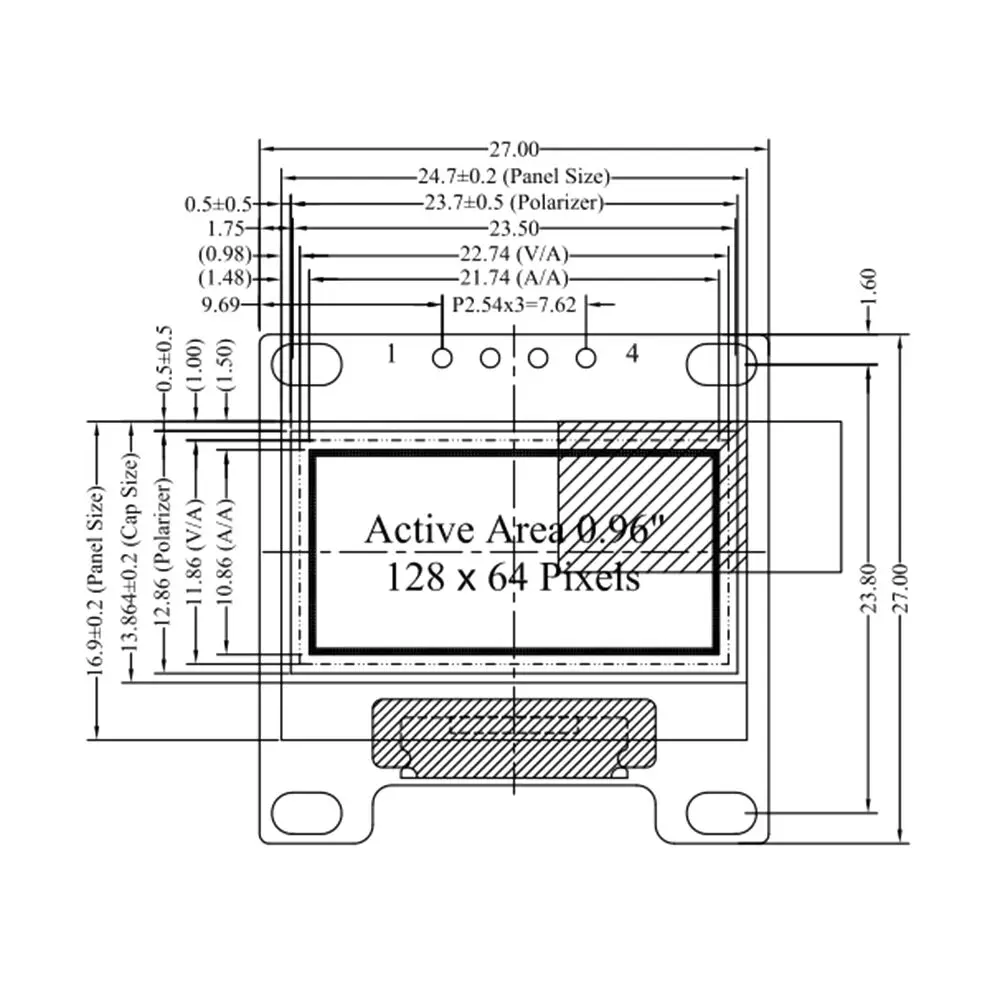 0 96 дюймов IIC Serial желтое OLED Дисплей модуль 128X64 I2C SSD1315 12864 плата с ЖК экраном GND VDD SCK