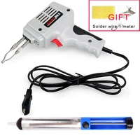 220v 100w electrical soldering iron gun hot air heat gun hand welding tool with solder wire welding repair tools kit eu
