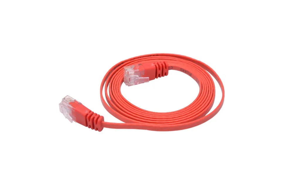 Красный плоский кабель RJ45 5 футов 6 4 пары медный UTP Ethernet Lan для интернет толщина 1