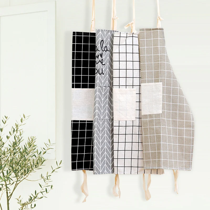 Хлопковый кухонный фартук для женщин и мужчин фартуки унисекс с принтом