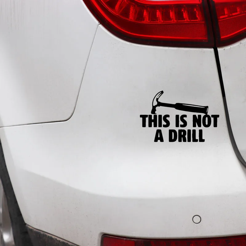 

YJZT 15.8CM*10CM Creative This Is Not A Drill Vinyl Decal Car Sticker Black Silver C11-2036