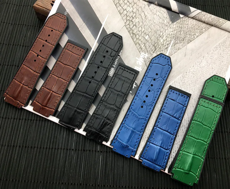 Ремешок для часов из натуральной коровьей кожи силиконовый браслет Hublot с