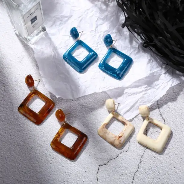 Kakaboom acrylic Ins popular simple style drop Earrings retro vintage classic all-match Punk fashion Jewelry Noble | Украшения и