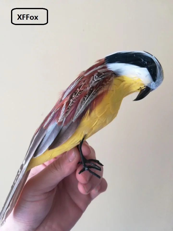Имитация питанкуса сульфуратуса, модель из пенопласта и перьев, Подарочная птица, ручная работа, около 23 см xf0367