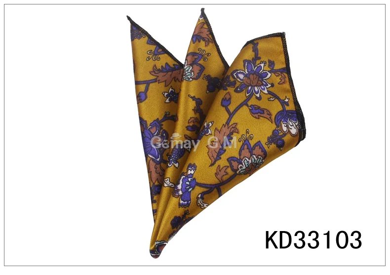 KD33103 Мужские карманные квадратные Цветочные носовые платки для костюмов 23 см* 23 см носовые платки для мужчин и женщин Брендовые костюмы карманные полотенца носовой платок - Цвет: KD33103