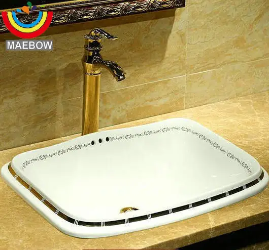 Современная стильная художественная прямоугольная полустолешница Washnasin с