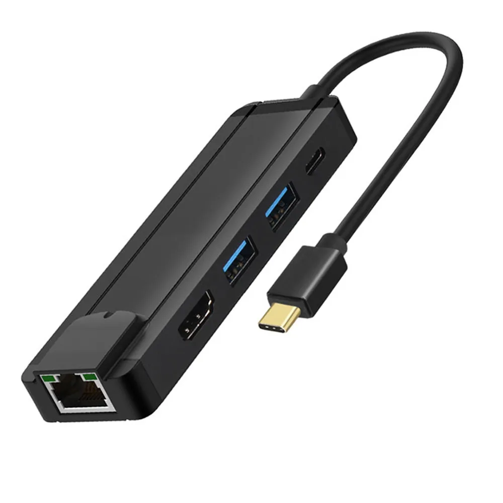 Док-станция Fealushon type C-HDMI USB3.0 RJ45 Gigabit PD Hub для ноутбука Macbook Pro hp DELL Surface lenovo samsung Dock