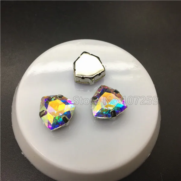 crystal ab TopStone пришить коготь стразы 12 мм K9 стекло кристалл жира треугольник в коготь Установка diy/аксессуары для одежды - Цвет: crystal ab