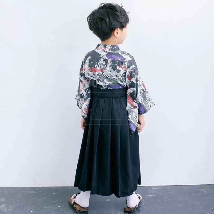 Cosplay Kimono Kids baby Japanese Children Clothing Halloween Samurai boy Teens Bathrobe Coat Y596 | Детская одежда и обувь
