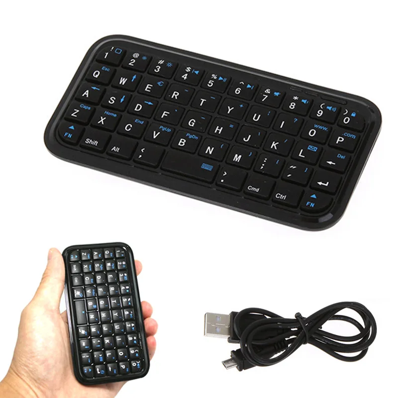 Черная ультратонкая мини-клавиатура Bluetooth 3 0 для iPhone 7 Plus Samsung S7 / PS3 PC/PDA мышь