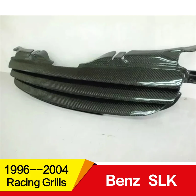 Используется для Mercedes-Benz SLK R170 гоночные грили 1996-2004 год углеродное волокно Refitt Передняя Центральная гоночная решетка крышка без логотипа автомобиля
