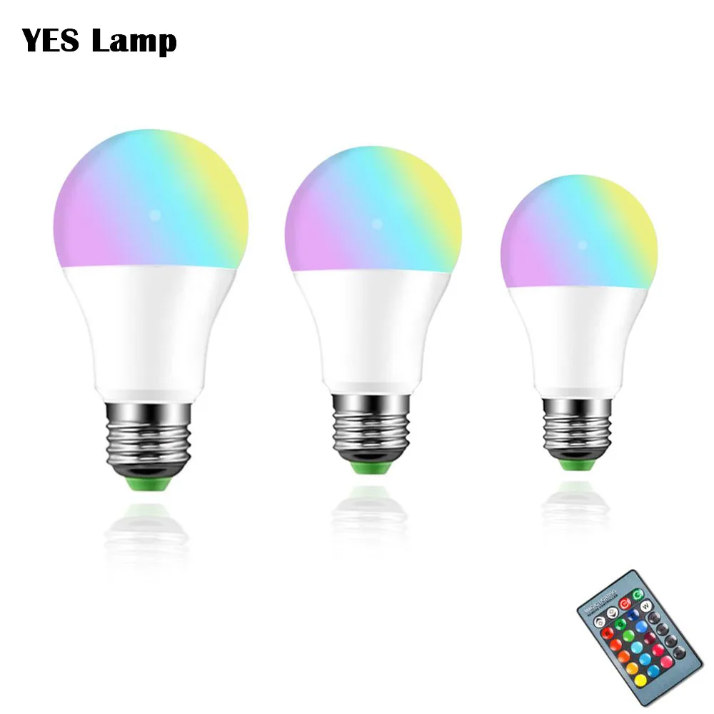 Светодиодный светильник RGB E27 с регулируемой яркостью 5 Вт 10 15 ac220в | Лампы и